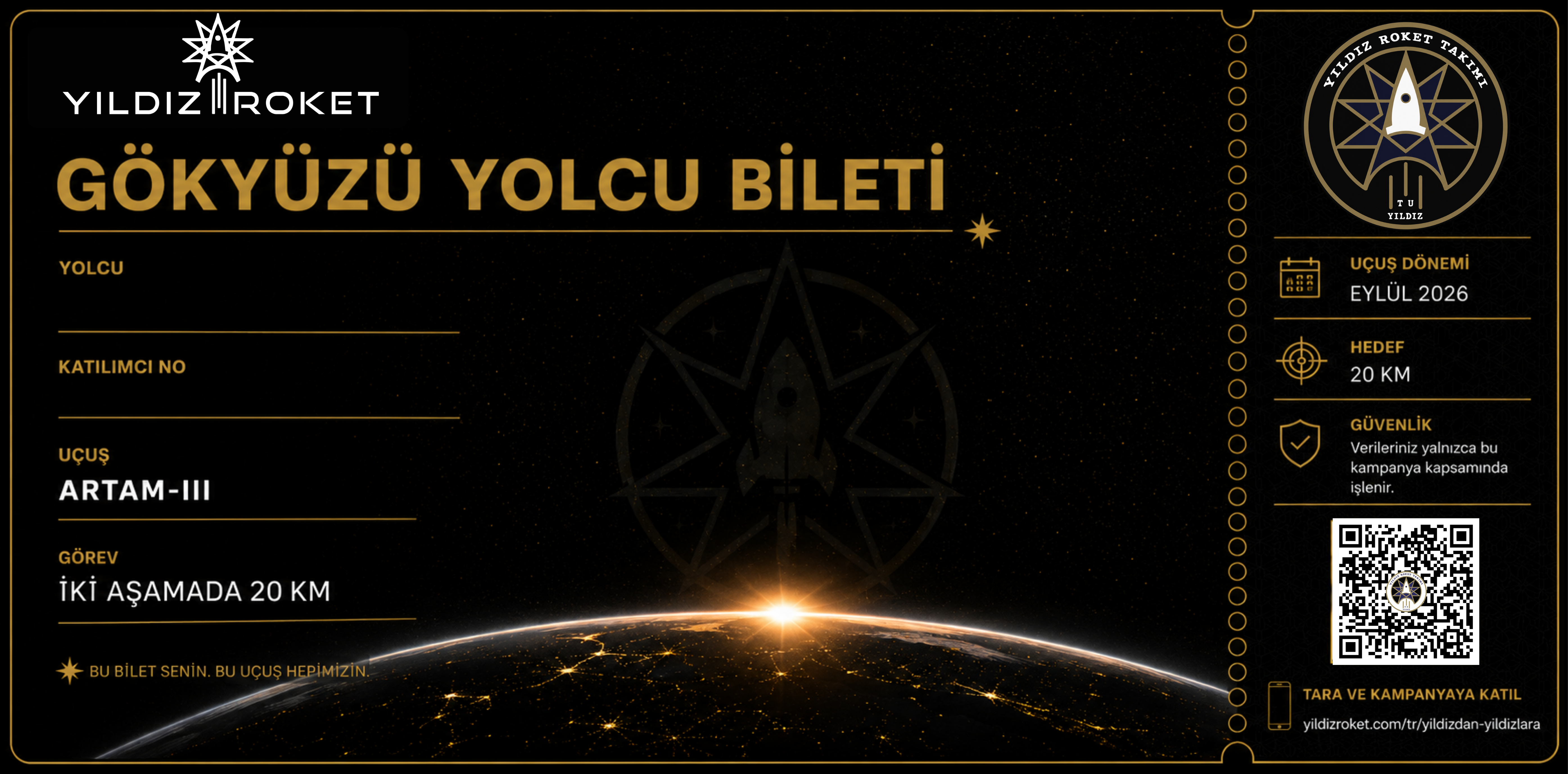 Kişisel uçuş biletiniz hazır.